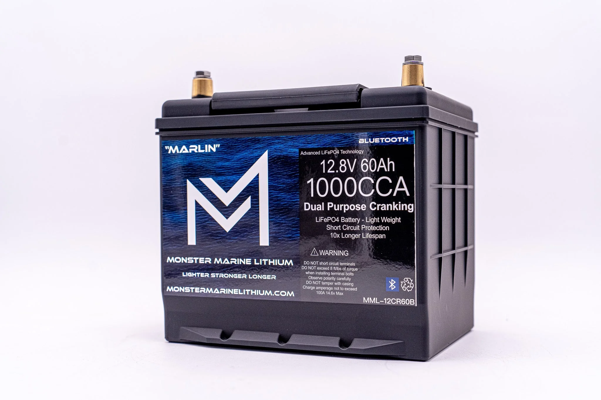 1000CCA 12V 60Ah Dual Purpose Cranking Lithium Battery - BLUETOOTH - MML-12CR60B - Image 2