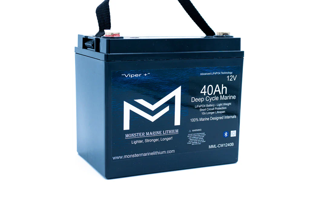 12v 40Ah Deep Cycle Lithium Marine Battery "Viper" - Bluetooth - MML-CW1240B - Image 2