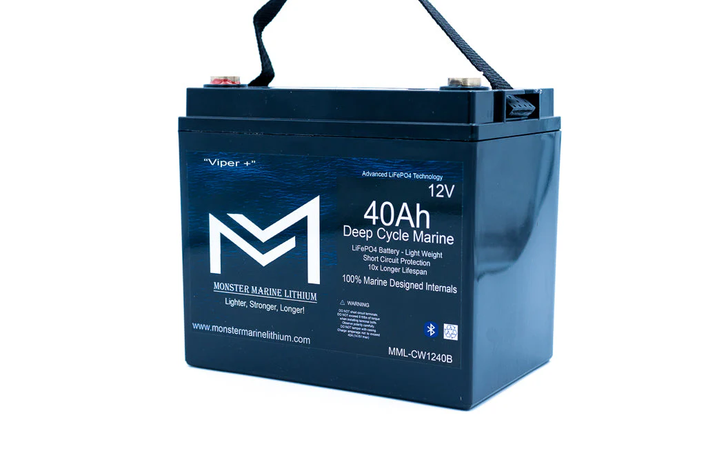 12v 40Ah Deep Cycle Lithium Marine Battery "Viper" - Bluetooth - MML-CW1240B - Image 3