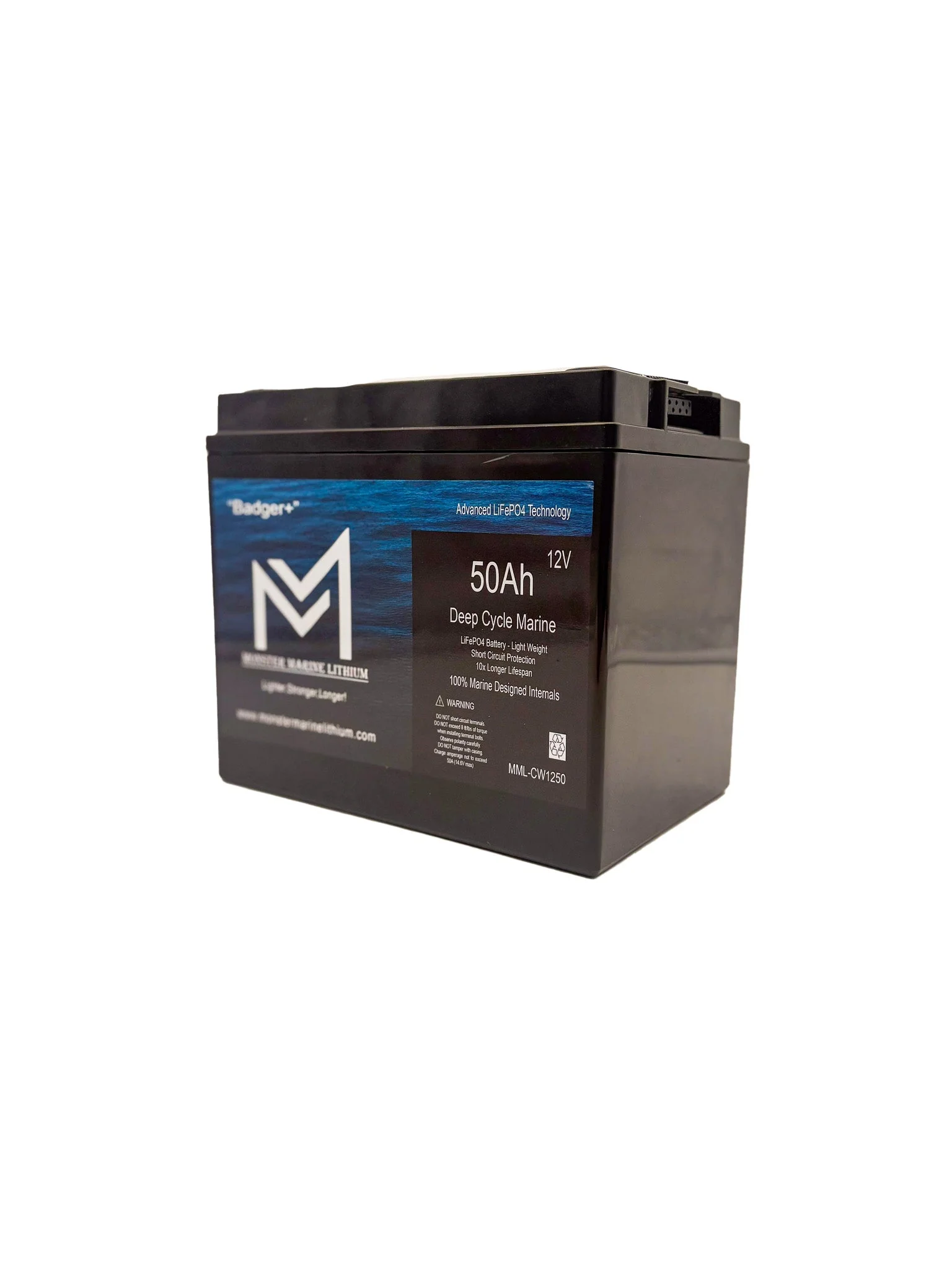 12v 50Ah Deep Cycle Lithium Marine Battery "Hyena" - MML-CW1250 - Image 2