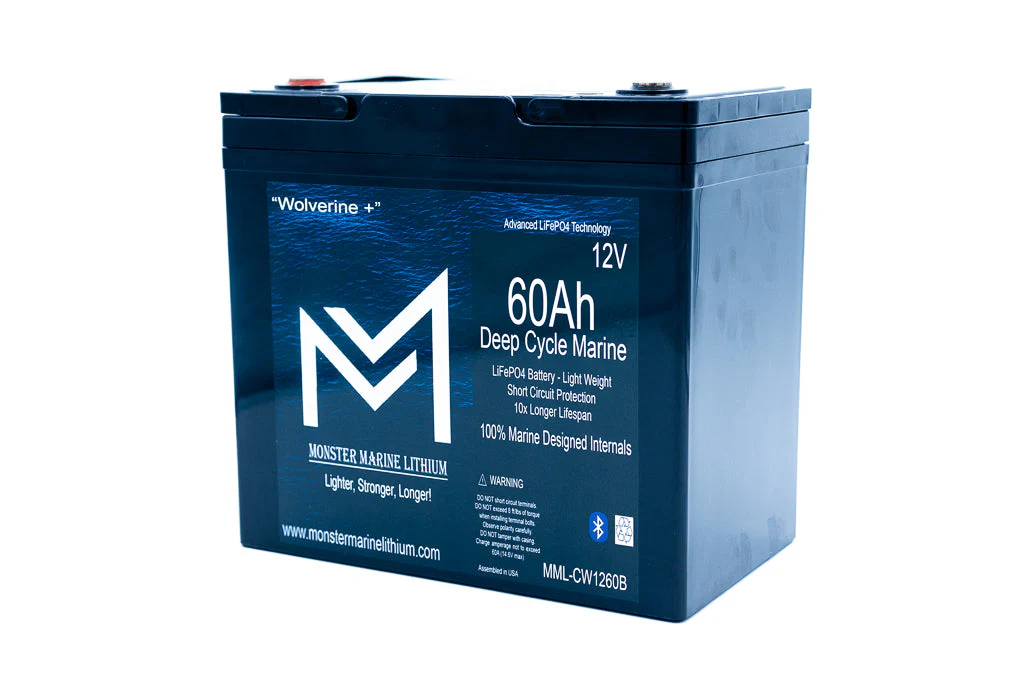 12v 60Ah Deep Cycle Lithium Marine Battery "Wolverine" - Bluetooth - MML-1260B - Image 2