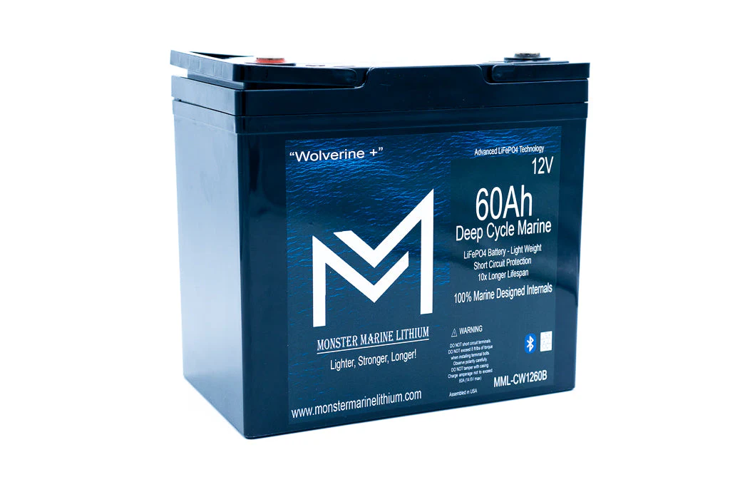 12v 60Ah Deep Cycle Lithium Marine Battery "Wolverine" - Bluetooth - MML-1260B - Image 3