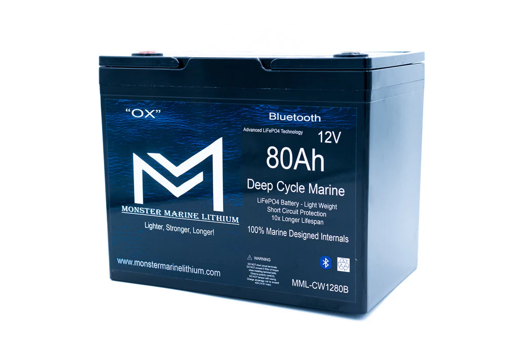 12v 80Ah Bluetooth Deep Cycle Lithium Marine Battery - Image 3