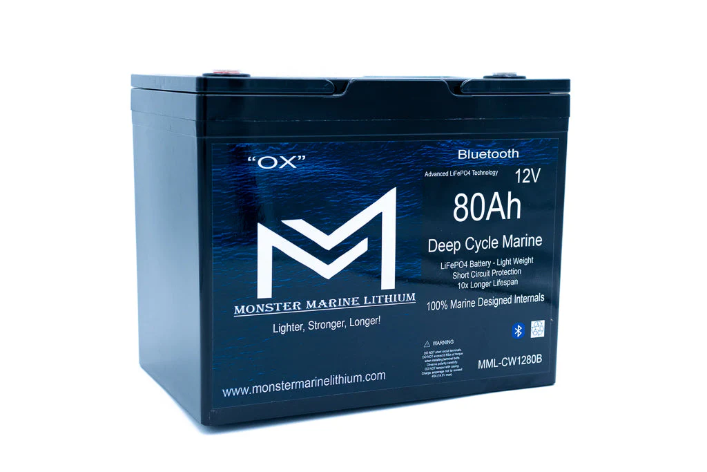 12v 80Ah Bluetooth Deep Cycle Lithium Marine Battery - Image 4