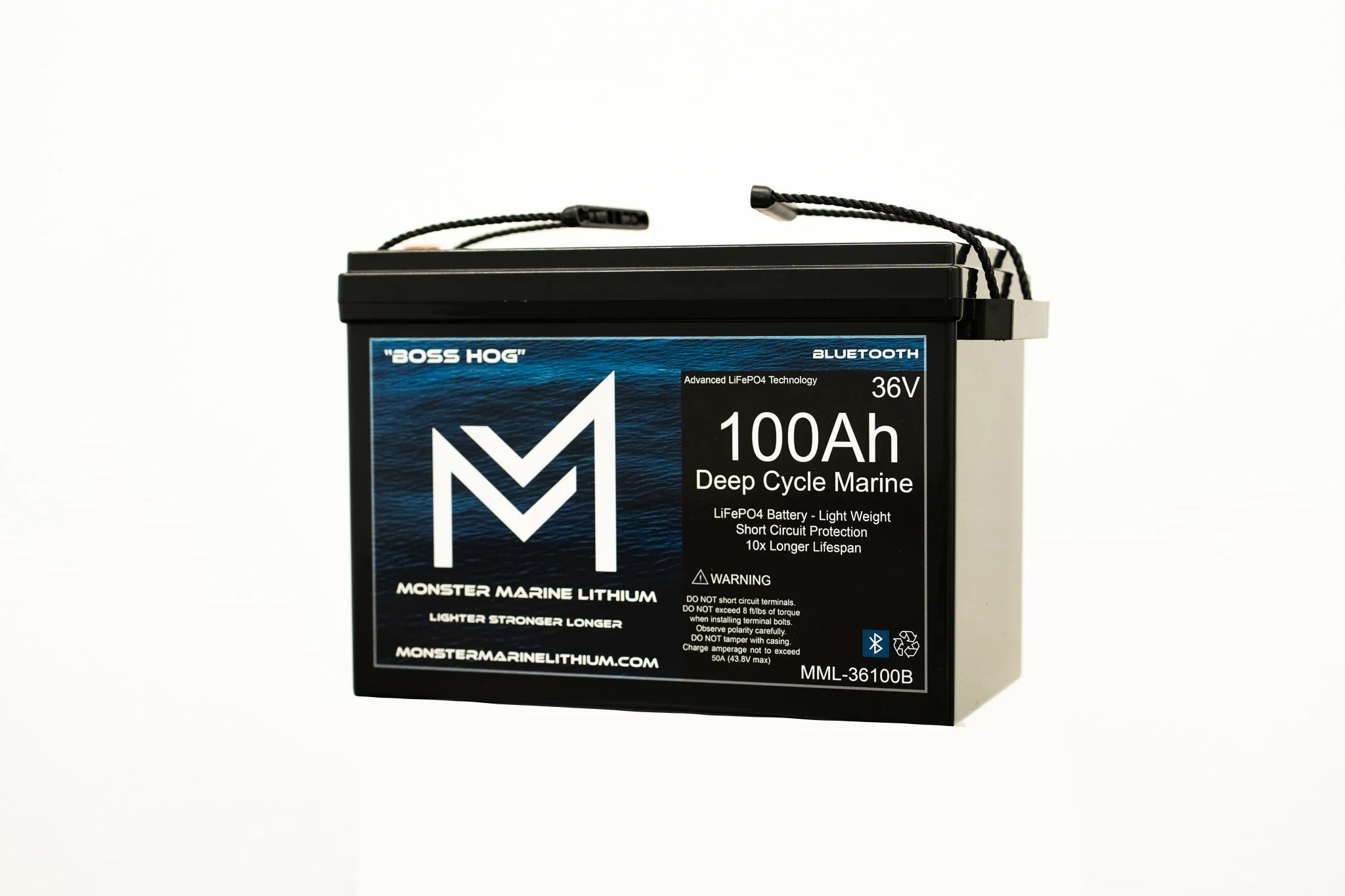 36V 100AH Bluetooth Deep Cycle Lithium Marine Trolling Battery MML-36100B “Boss Hog” - Image 2