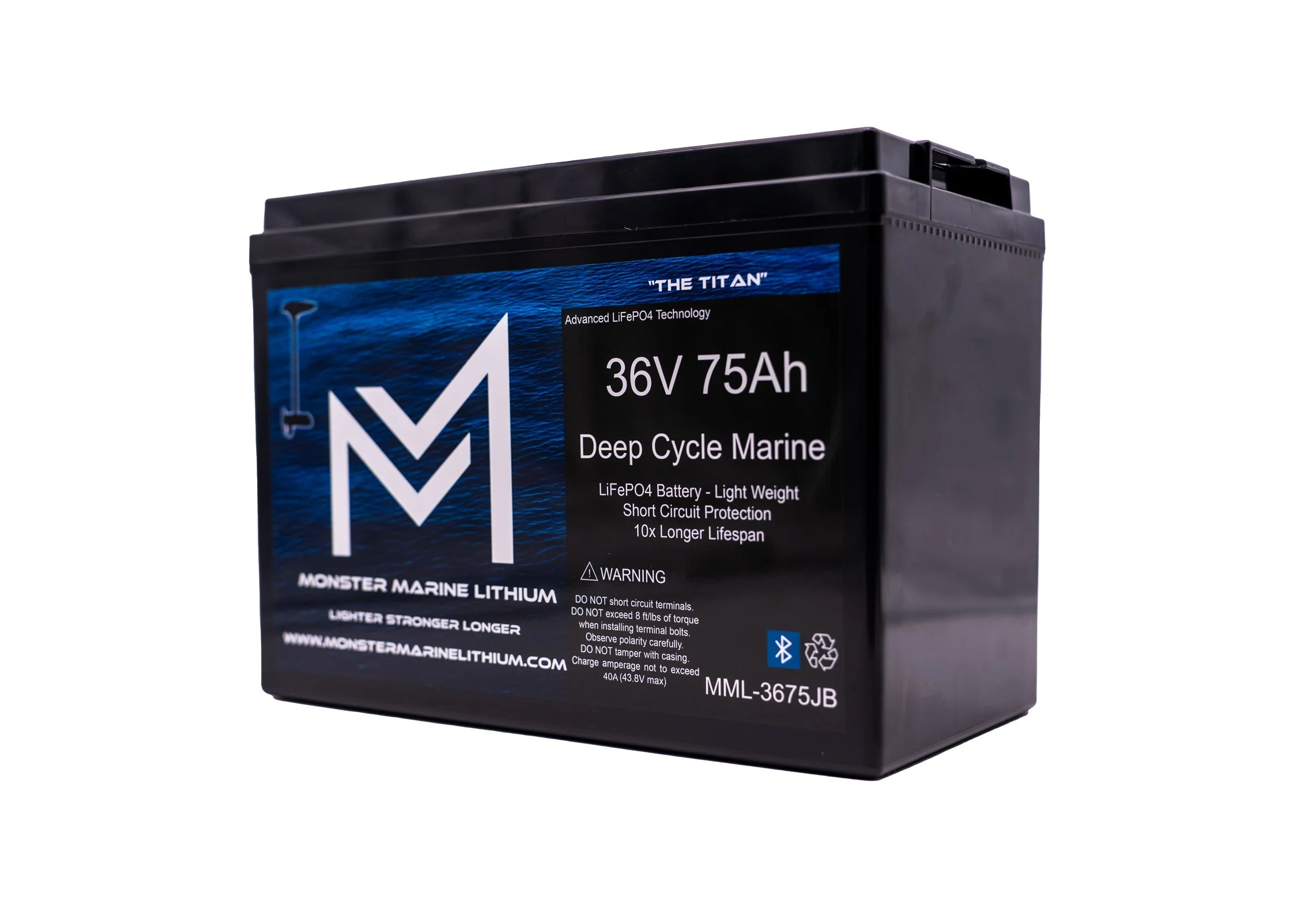 36V 75Ah Bluetooth Lithium Trolling Battery MML-CW3675B "Titan" - Image 3