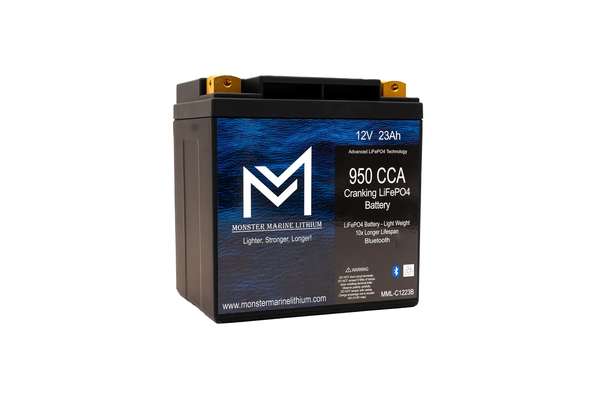 950CCA 12V 23AH Cranking Lithium Battery - BLUETOOTH - MML-C1223B - Image 2