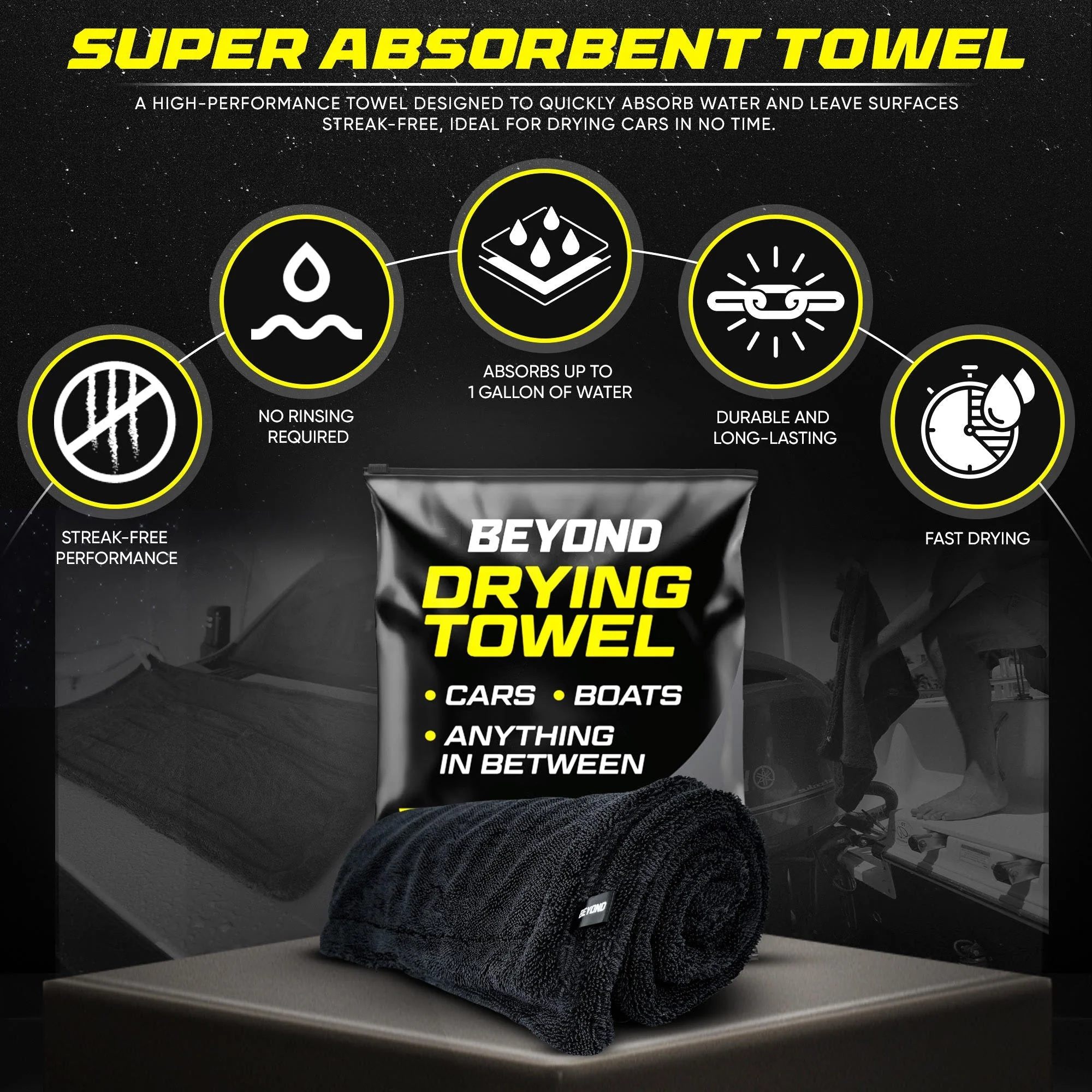 Beyond Drying Towel - Super Absorbent Large Premium Microfiber Towel - Image 3