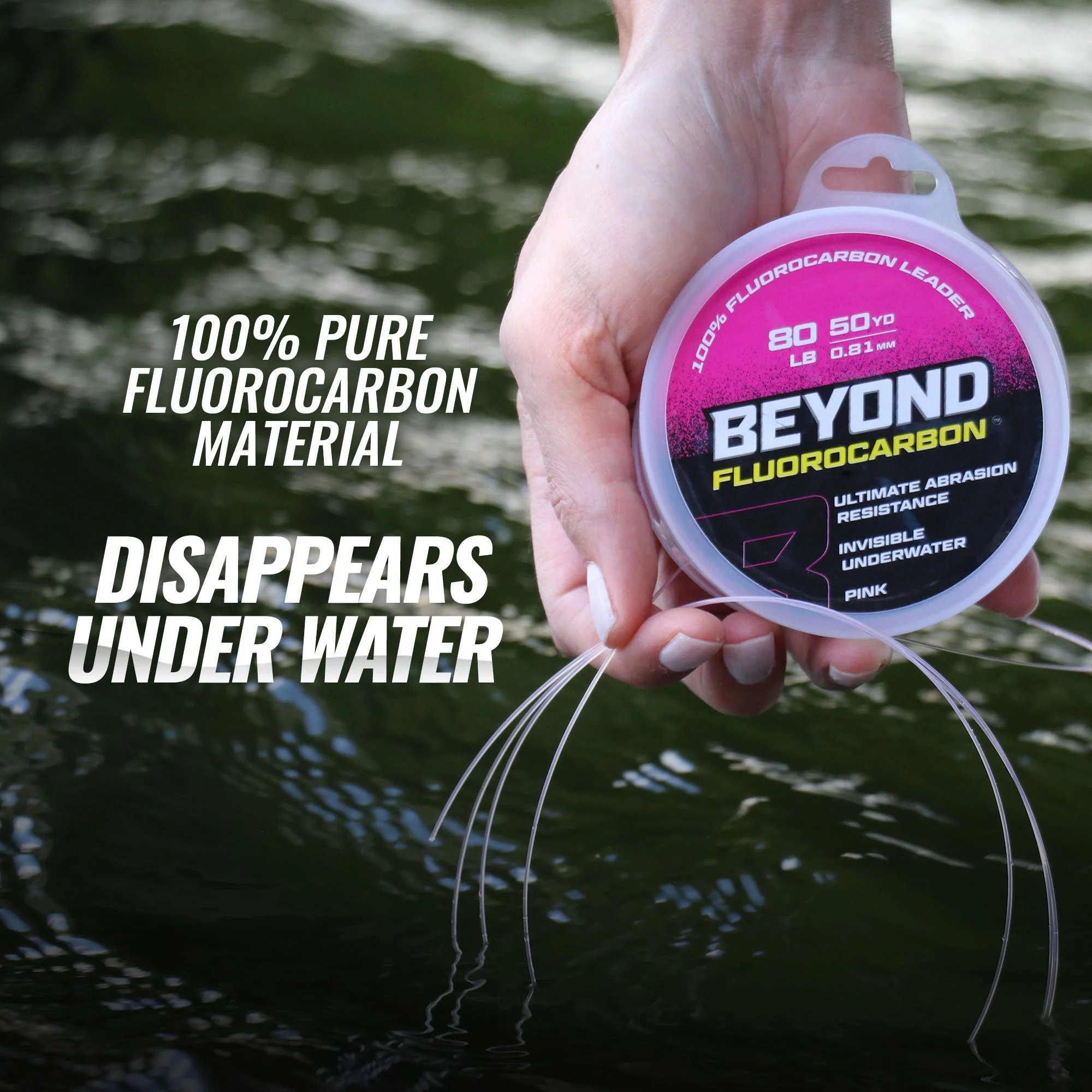 Beyond Fluorocarbon Leader Material 50YD - Pink - Image 3
