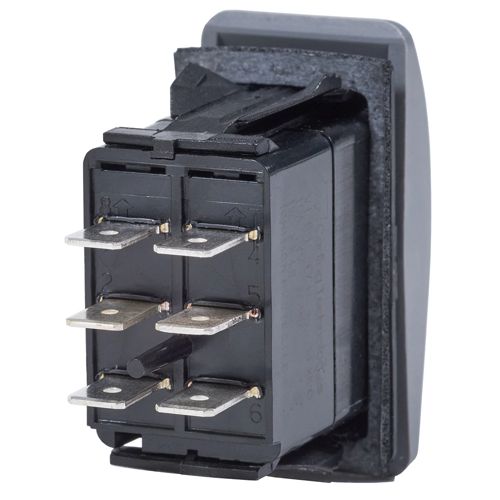Blue Sea 7938 Contura II Switch DPDT Black - (ON)-OFF-(ON) [7938] - Image 2