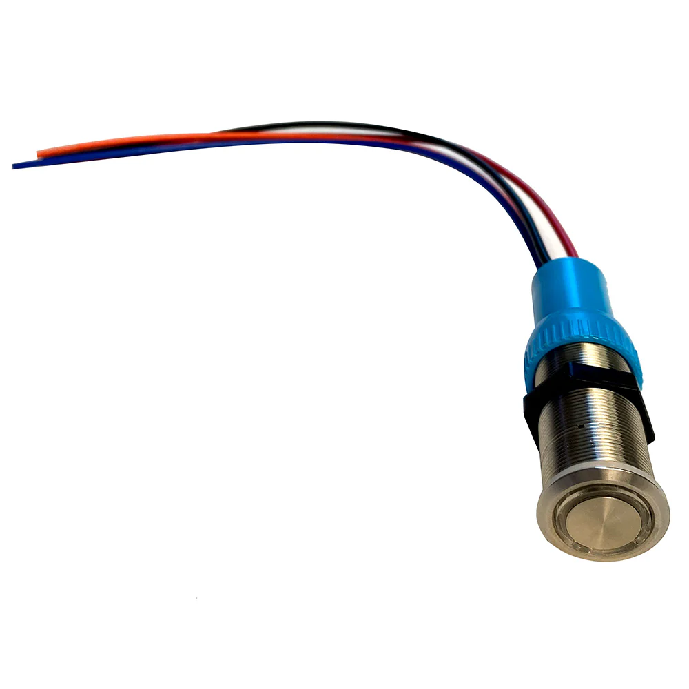 Bluewater 19mm Push Button Switch - Off/On/On Contact - Blue/Green/Red LED - 1' Lead [9057-3113-1] - Image 2