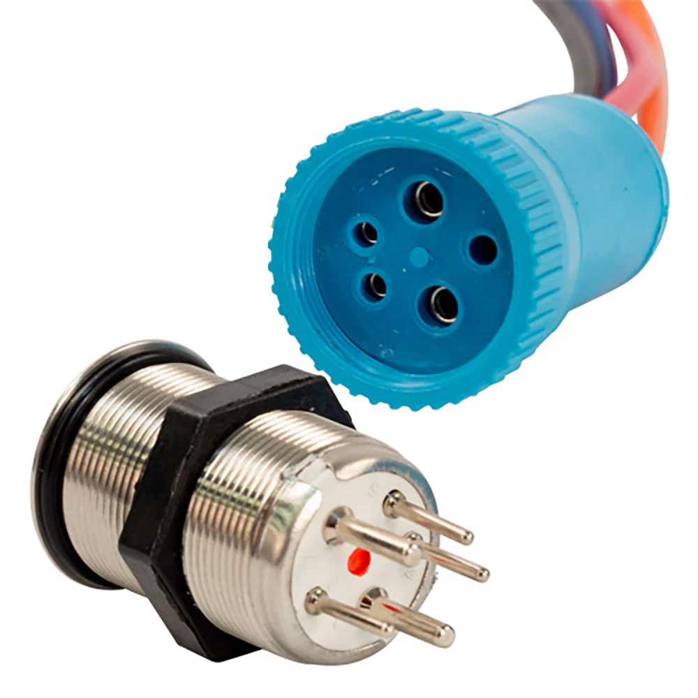 Bluewater 22mm Push Button Switch - OFF/ON/ON Nav/Anc Contact - Blue/Green/Red LED - 1' Lead [9059-3114-1]