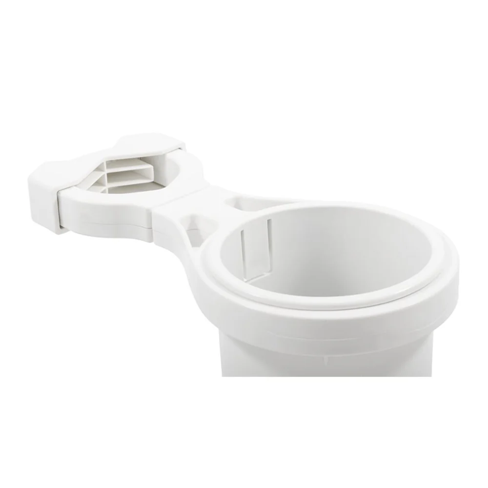 Camco Clamp-On Rail Mounted Cup Holder - Large for Up to 2" Rail - White [53083] - Image 2