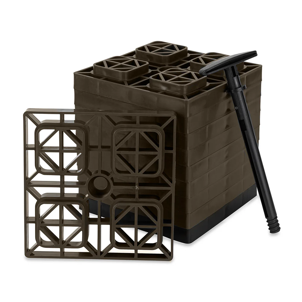 Camco FasTen Leveling Blocks w/T-Handle - 2x2 - Brown *10-Pack [44521] - Image 2