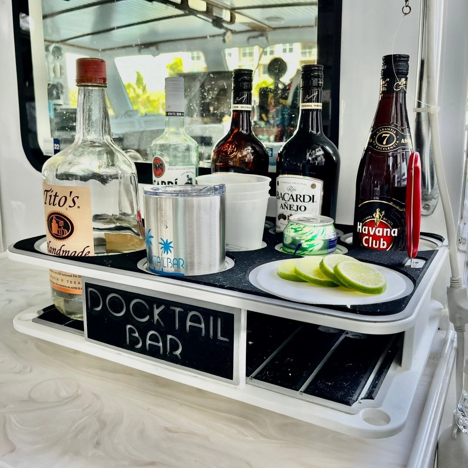 Docktail Boat Table Caddy with SeaSucker Vacuum Mounts
