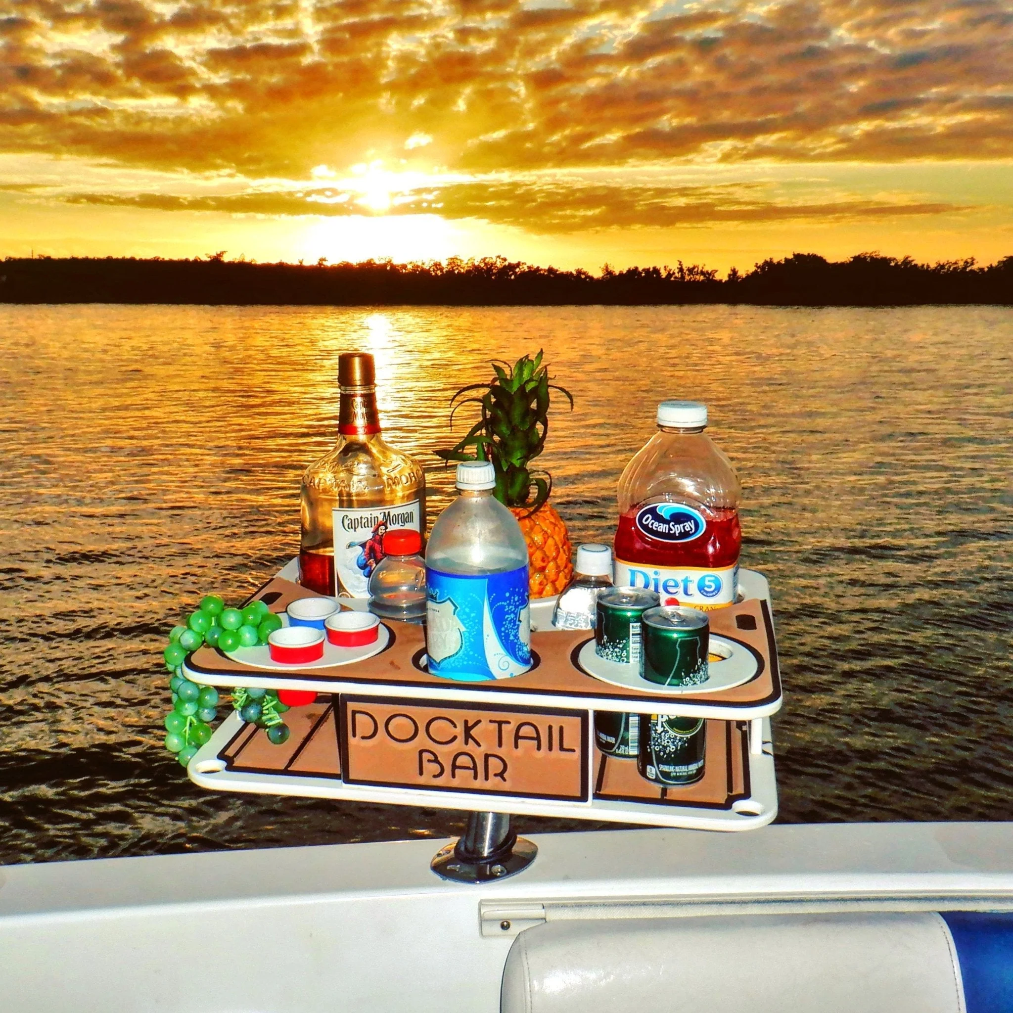 Docktail Boat Table Caddy with Adjustable Rod Holder Mount - Image 19