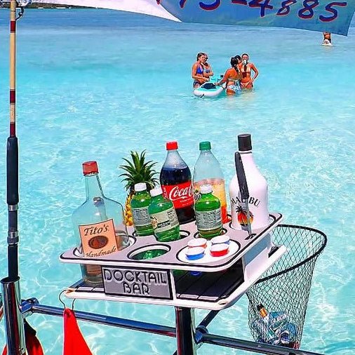 Docktail Boat Table Caddy with Adjustable Rod Holder Mount - Image 4