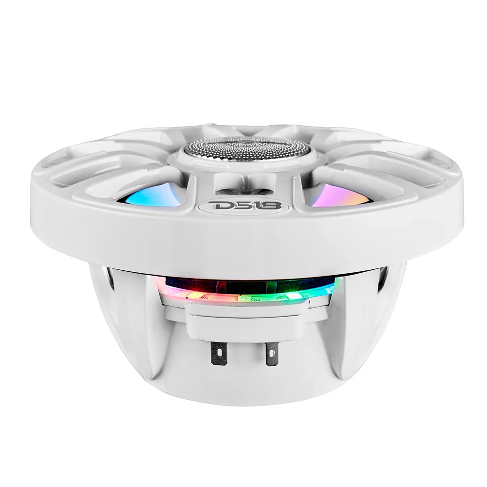 DS18 8" 2-Way Coaxial Marine Speakers w/Digital LED Lights  Bullet Tweeter - White - 175W, 4-Ohm [NXL-IQ8/WH] - Image 2