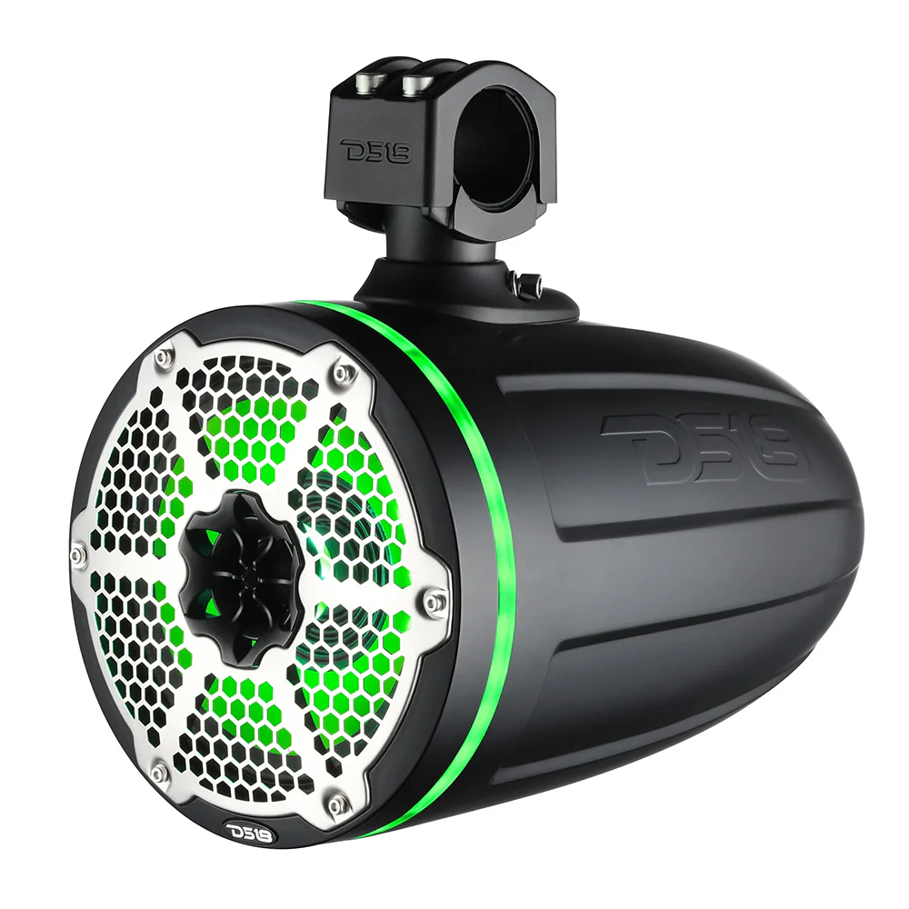 DS18 8" Neodymium Marine Towers w/Built-in Passive Radiator, 1" Driver  RGB LED Light - Black [NXL-X8TPNEO/BK] - Image 4