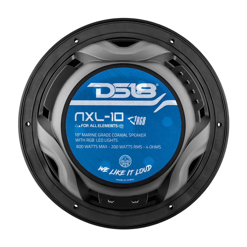 DS18 HYDRO 10" 2-Way Marine Speakers w/Bullet Tweeters  Integrated RGB LED Lights - Black [NXL-10/BK] - Image 4