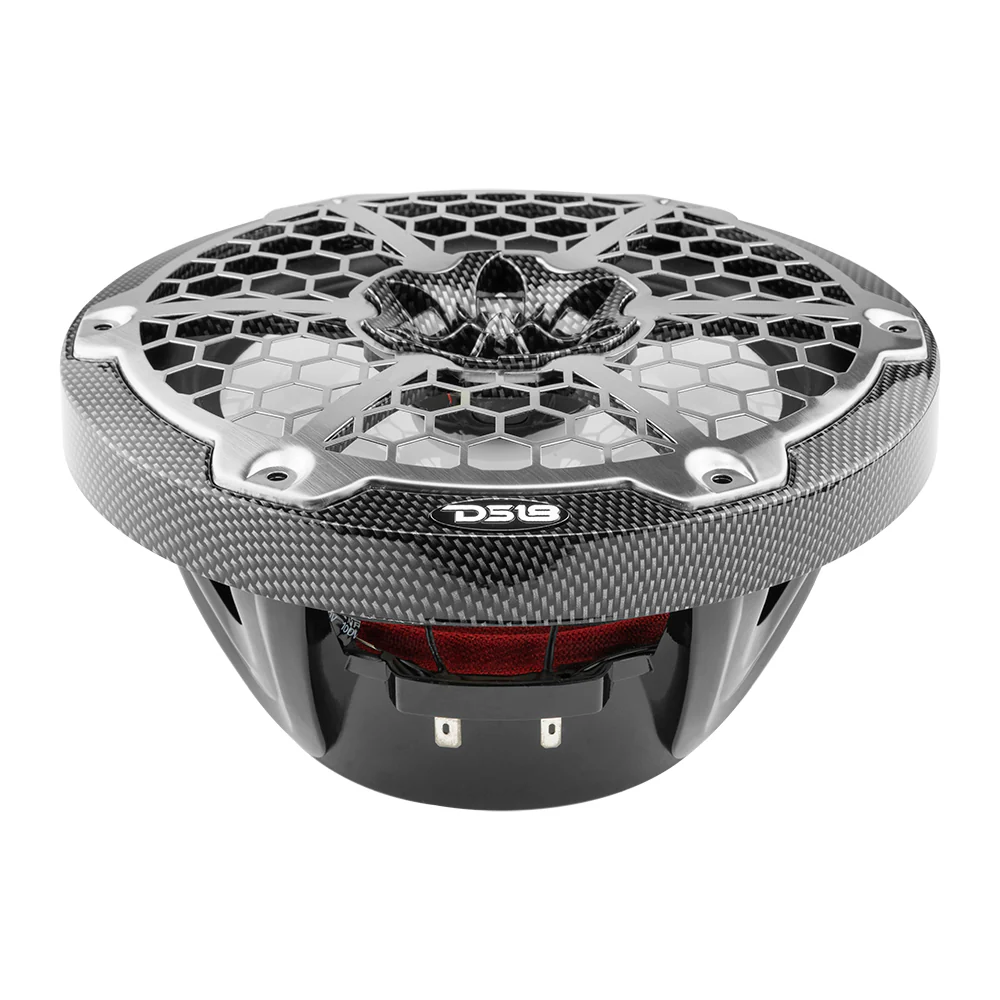 DS18 HYDRO 8" 2-Way Marine Speakers w/RGB LED Lights - 125W RMS, 4-Ohm - Black Carbon Fiber [CF-8M] - Image 2