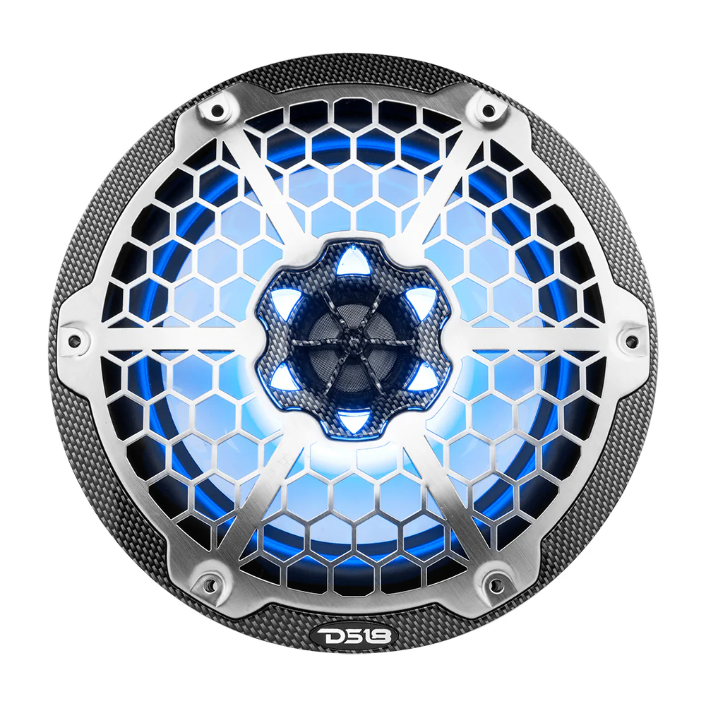 DS18 HYDRO 8" 2-Way Marine Speakers w/RGB LED Lights - 125W RMS, 4-Ohm - Black Carbon Fiber [CF-8M] - Image 5