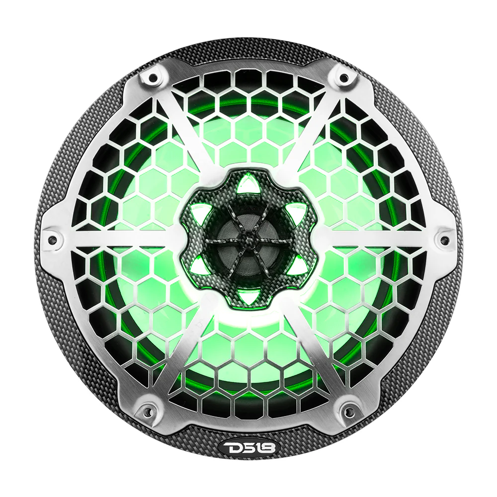 DS18 HYDRO 8" 2-Way Marine Speakers w/RGB LED Lights - 125W RMS, 4-Ohm - Black Carbon Fiber [CF-8M] - Image 6