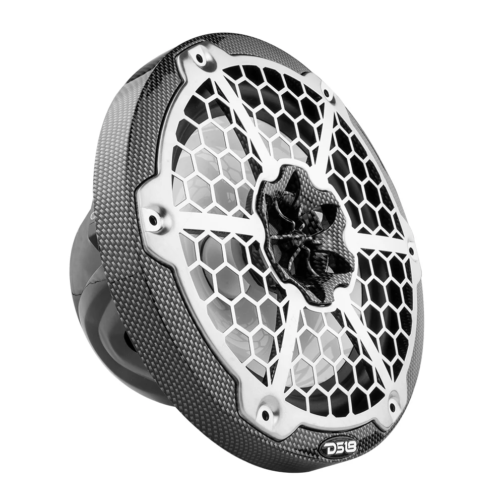 DS18 HYDRO 8" 2-Way Marine Speakers w/RGB LED Lights - 125W RMS, 4-Ohm - Black Carbon Fiber [CF-8M] - Image 7