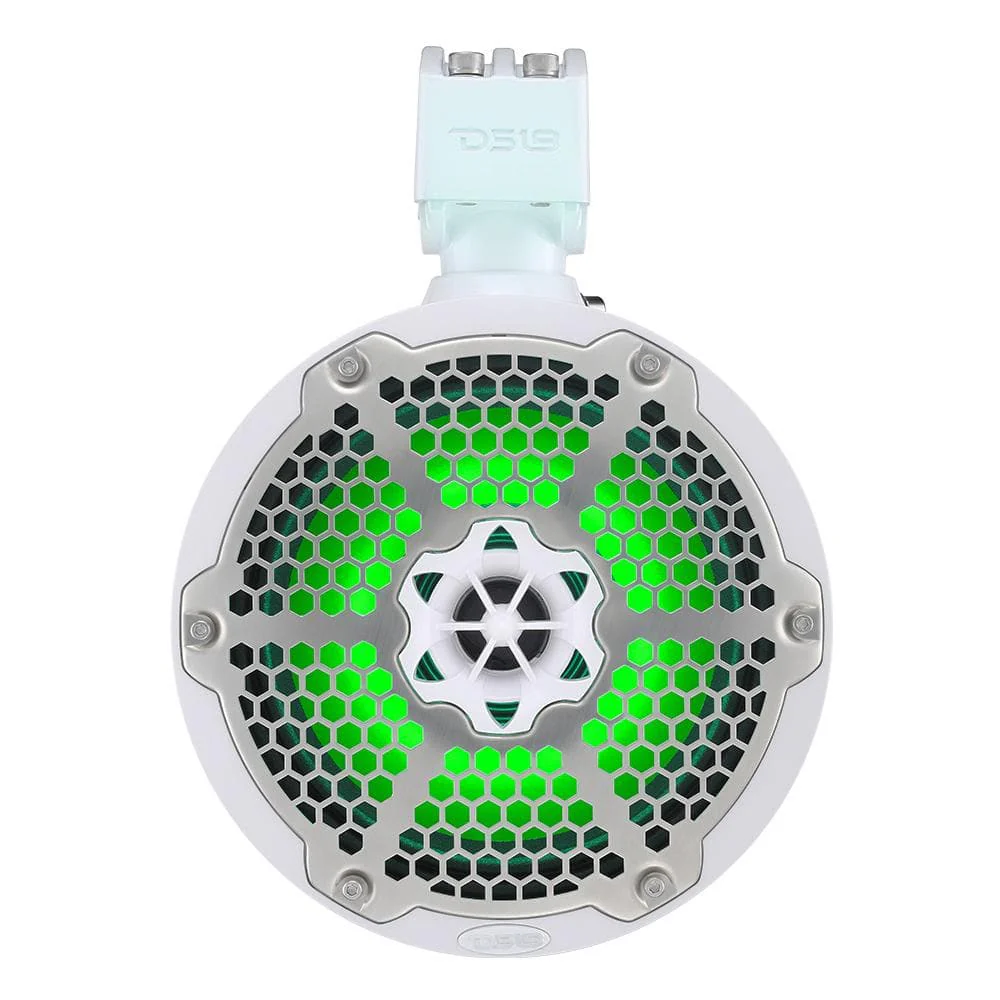 DS18 Hydro 8" Neodymium Marine Towers with Built-in Passive Radiator, 1" Driver  RGB LED Light - 550 Watts (Pair) - White [NXL-X8TPNEO/WH] - Image 2