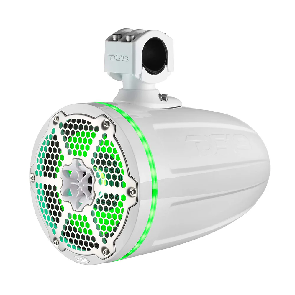 DS18 Hydro 8" Neodymium Marine Towers with Built-in Passive Radiator, 1" Driver  RGB LED Light - 550 Watts (Pair) - White [NXL-X8TPNEO/WH] - Image 4