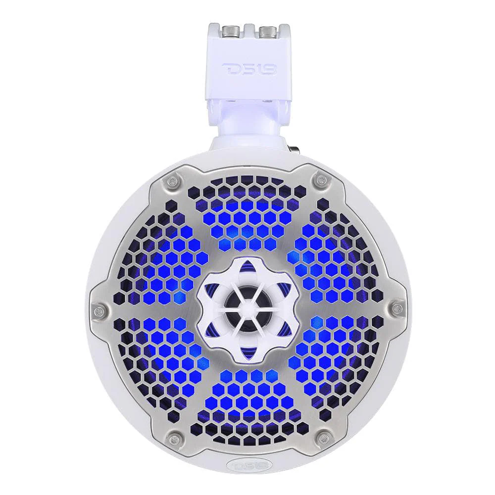 DS18 Hydro 8" Neodymium Marine Towers with Built-in Passive Radiator, 1" Driver  RGB LED Light - 550 Watts (Pair) - White [NXL-X8TPNEO/WH] - Image 5