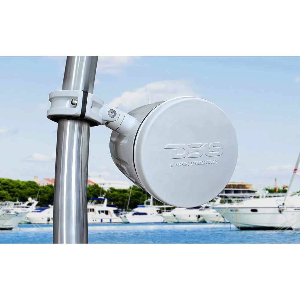 DS18 Silicone Marine Speaker Cover f/8" Speakers - White [CS-8W] - Image 2
