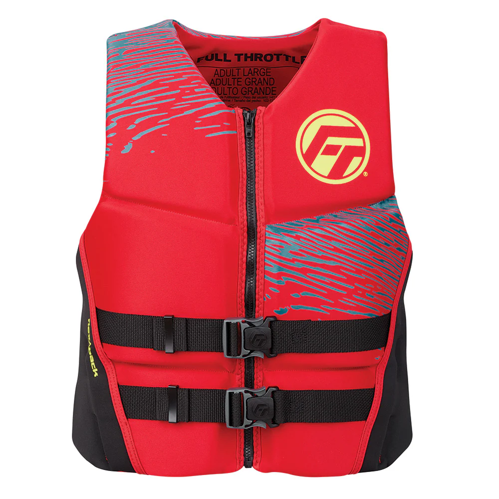Full Throttle Men's Rapid-Dry Flex-Back Life Jacket - M - Red/Black [142500-100-030-26]