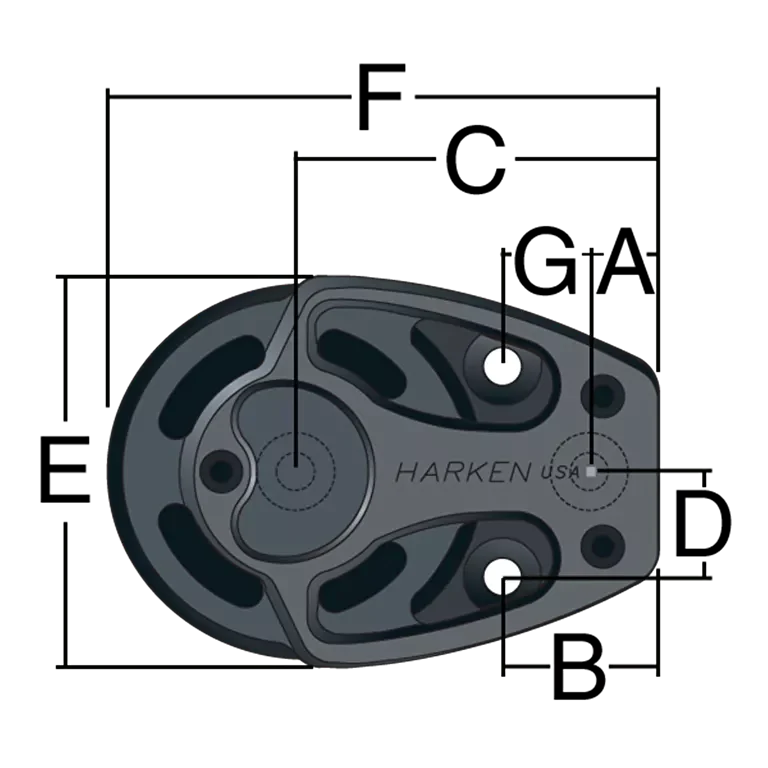 Harken 125mm Aluminum Double Footblock - Image 3