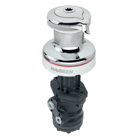 Harken #46 2 Speed Hydraulic Self-Tailing Radial Winch - Chrome with White Trim