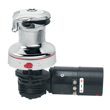 Harken #60 Electric Self-Tailing Rewind Radial Winch - Reverse Speed - Chrome with White Trim