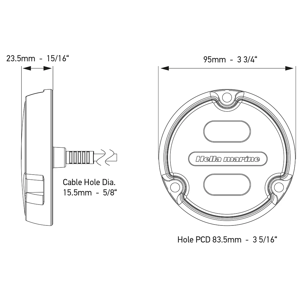 Hella Marine Apelo A1 Blue White Underwater Light - 1800 Lumens - Black Housing - Charcoal Lens [016145-001] - Image 2
