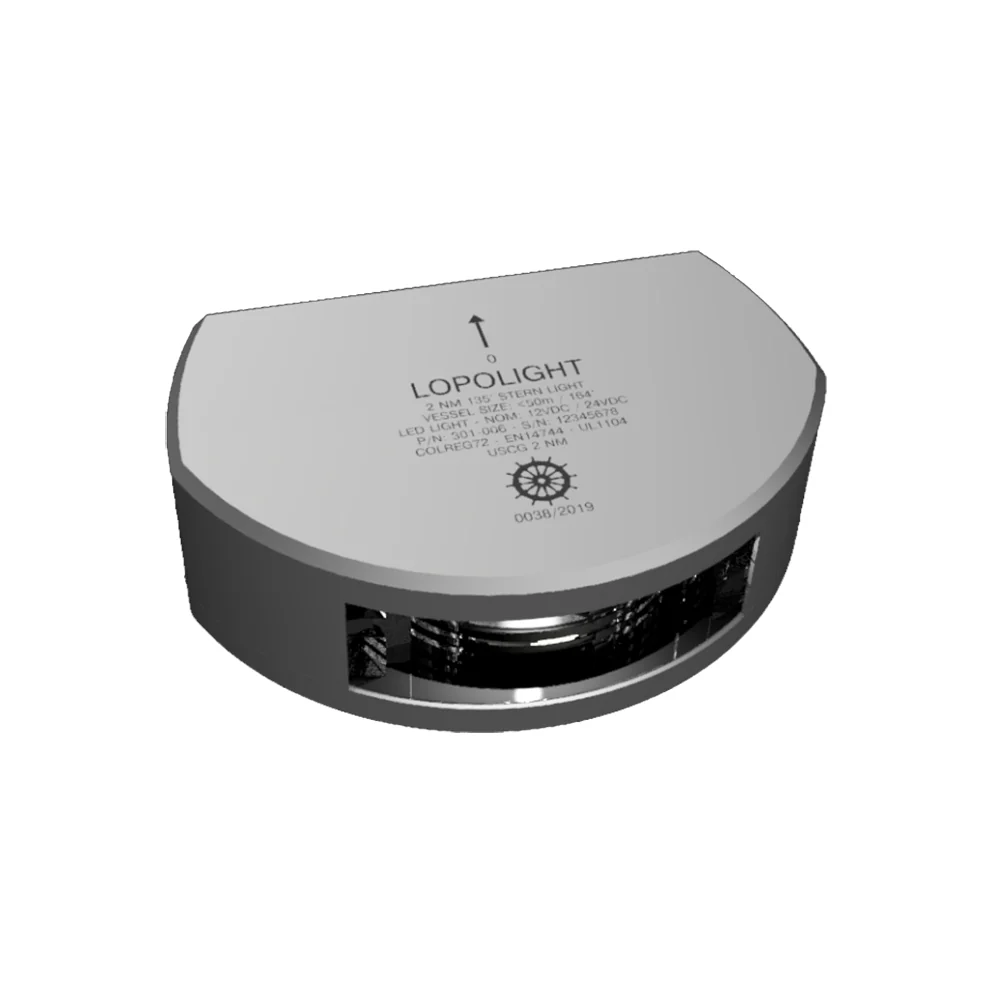 Lopolight Series 301-006 - Stern Light - 2NM - Vertical Mount - White - Silver Housing  [301-006]