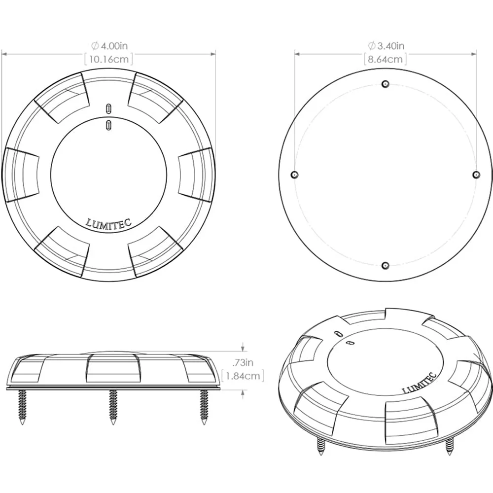 Lumitec Aurora - LED Dome Light - Polished SS Finish - 2-Color White/Red Dimming [101139] - Image 4