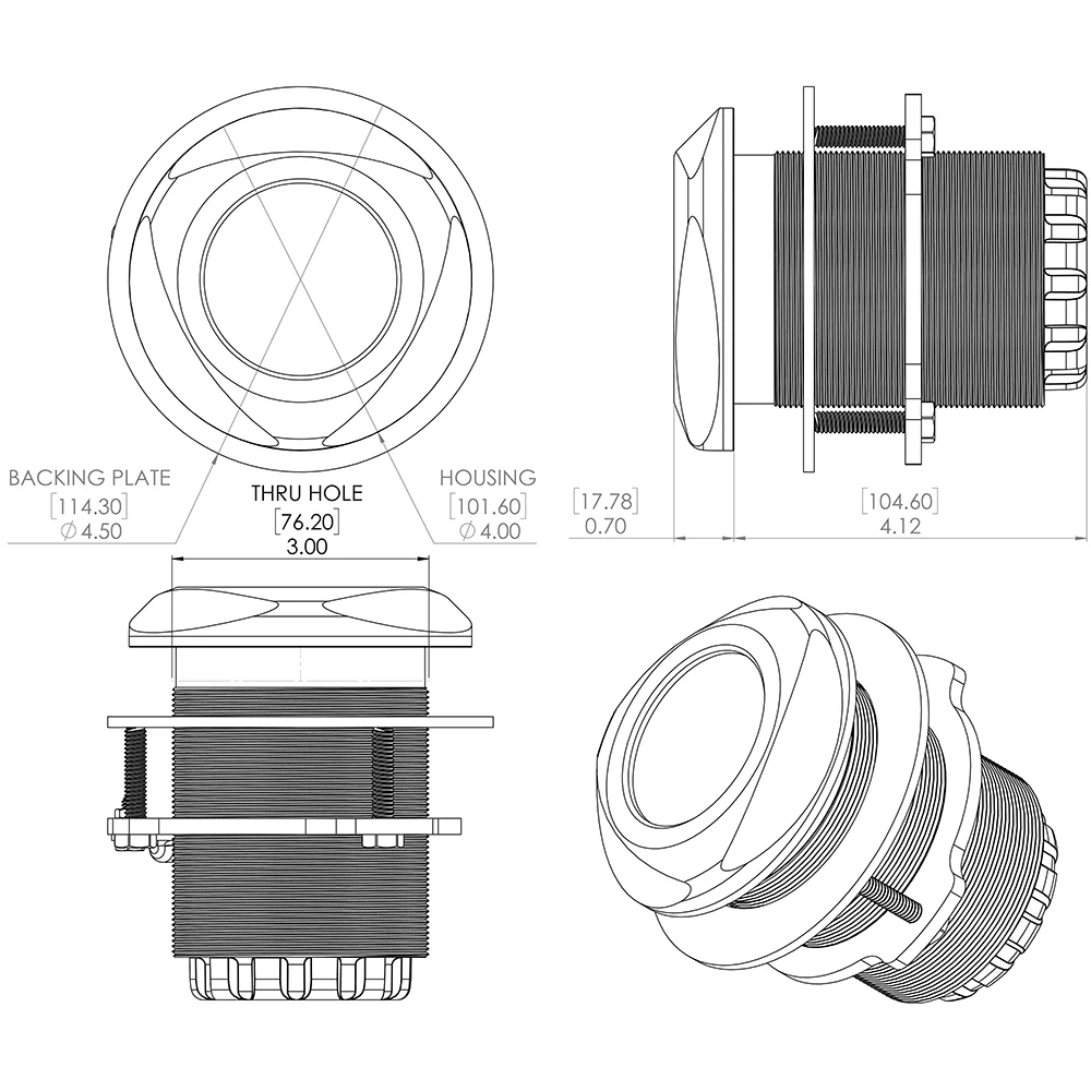Lumitec SeaBlaze Typhoon Underwater Bronze Thru-Hull LED Light - RGBW Spectrum [101449] - Image 5