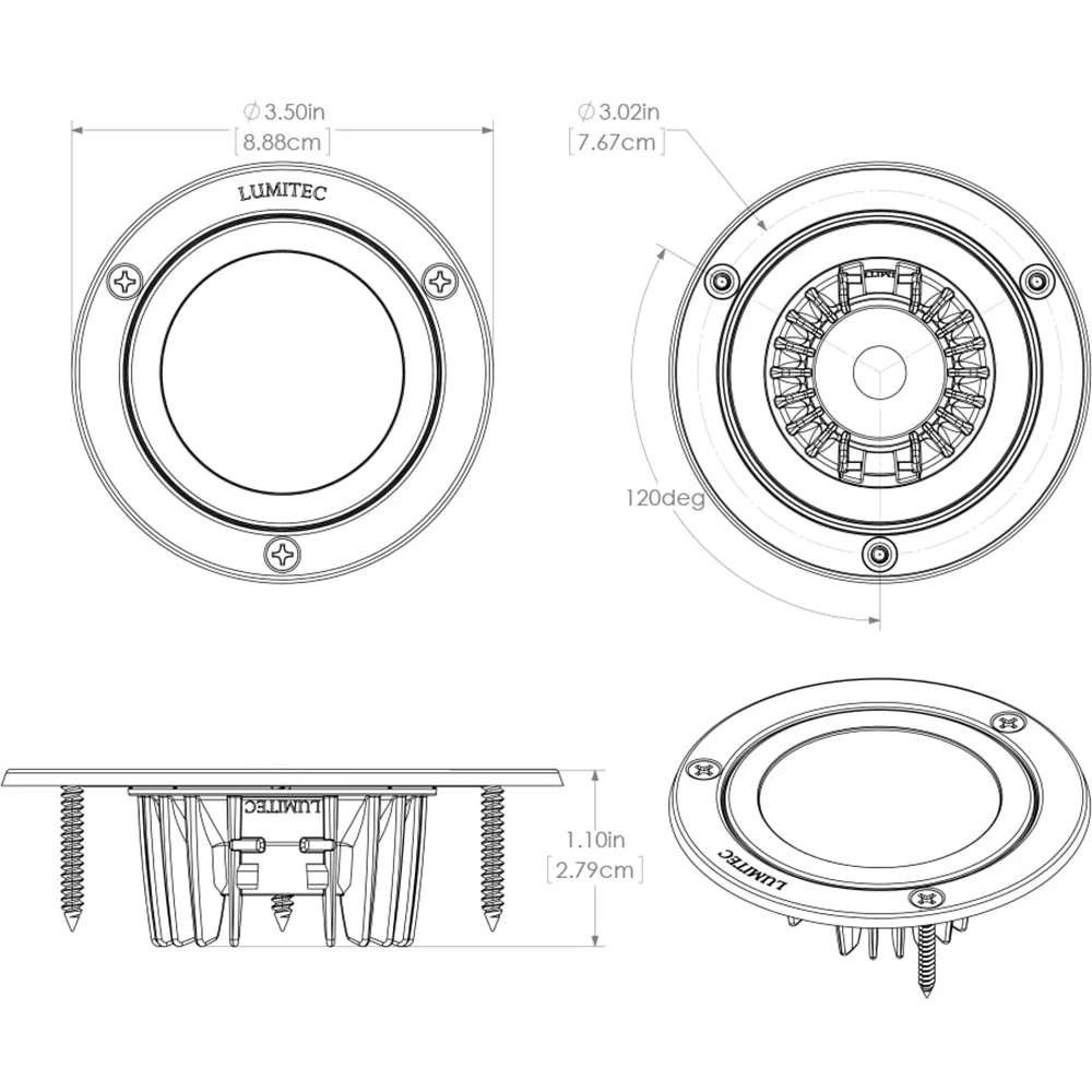 Lumitec Shadow - Flush Mount Down Light - White Finish - 3-Color Red/Blue Non-Dimming w/White Dimming [114128] - Image 3