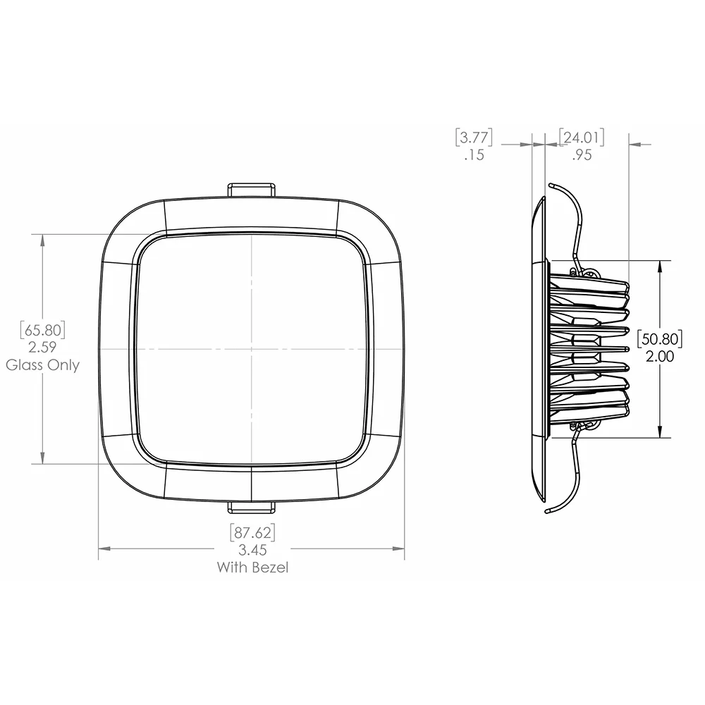 Lumitec Square Mirage Down Light - Spectrum RGBW Dimming - Polished Bezel [116117] - Image 3