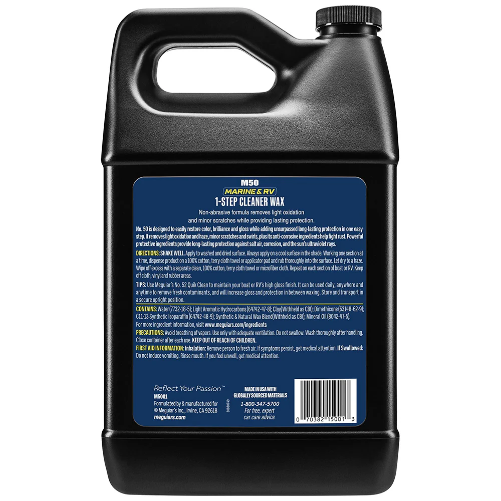 Meguiar's #50 Boat/RV Cleaner Wax - Liquid 1 Gallon [M5001] - Image 2