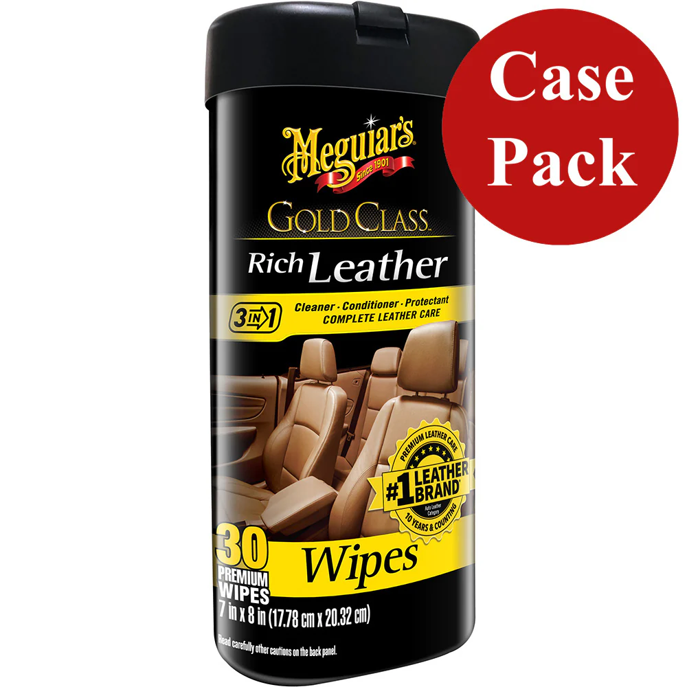Meguiars Gold Class Rich Leather Cleaner  Conditioner Wipes *Case of 6* [G10900CASE] - Image 2