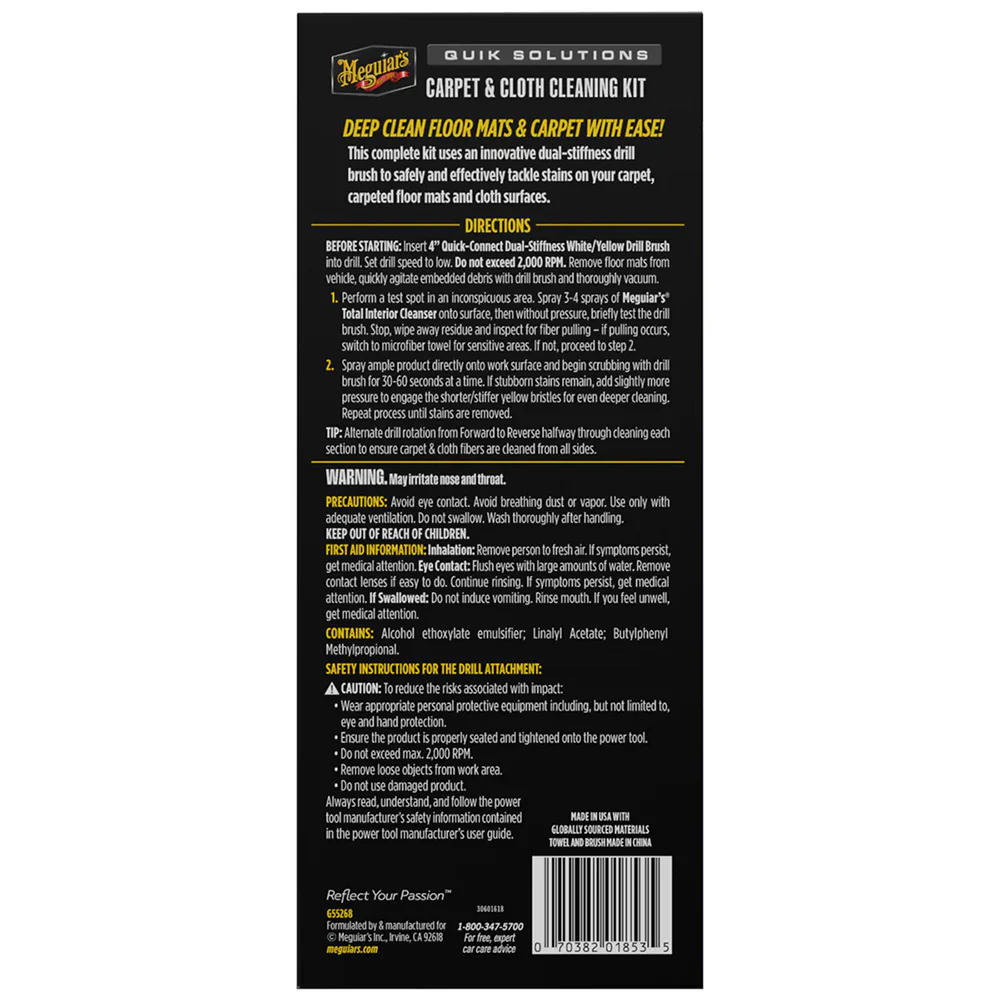 Meguiar's Quik Solutions Carpet  Cloth Cleaning Kit [G55268] - Image 2