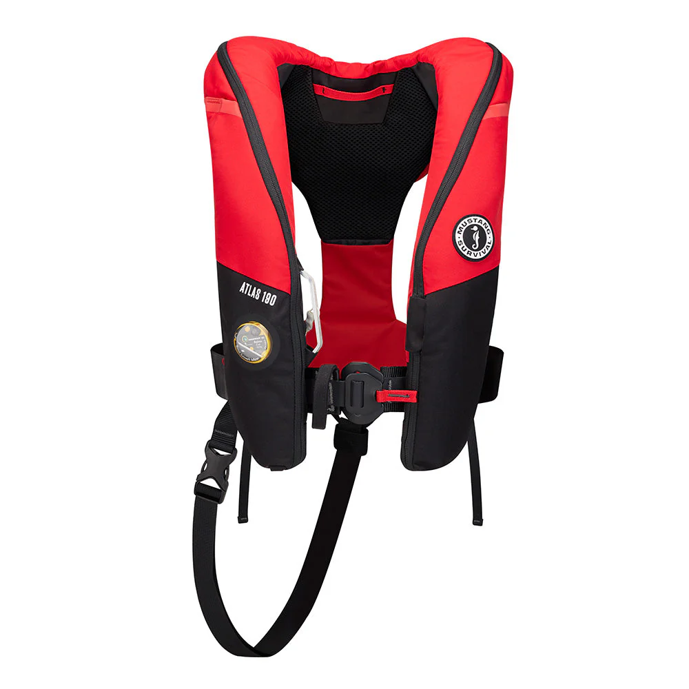 Mustang Atlas 190 DLX Open Ocean Inflatable PFD - Red/Black [MD3195E1-123-0] - Image 2