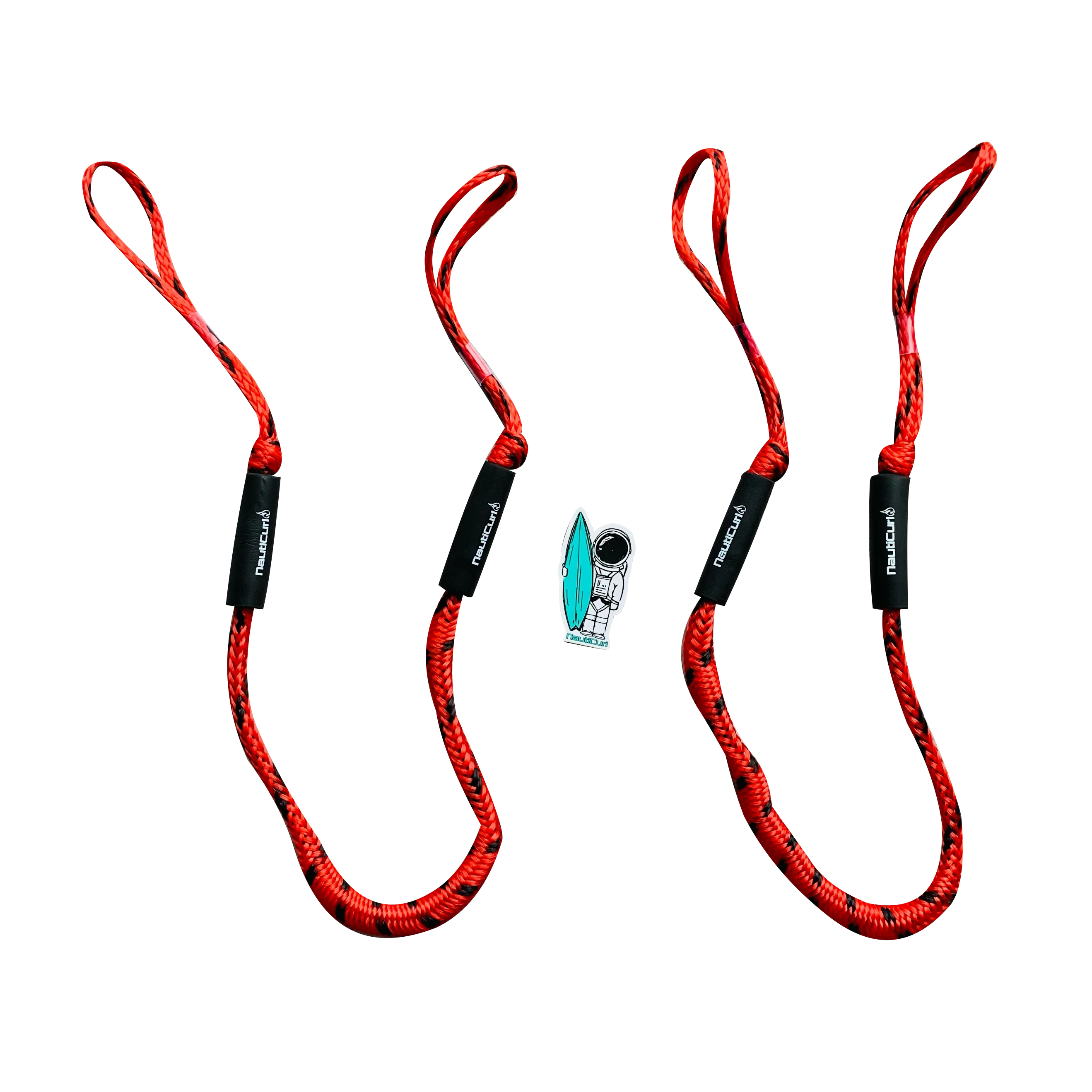 NautiCurl Bungee Boat Ropes - Shock Absorbing (2 Ropes)