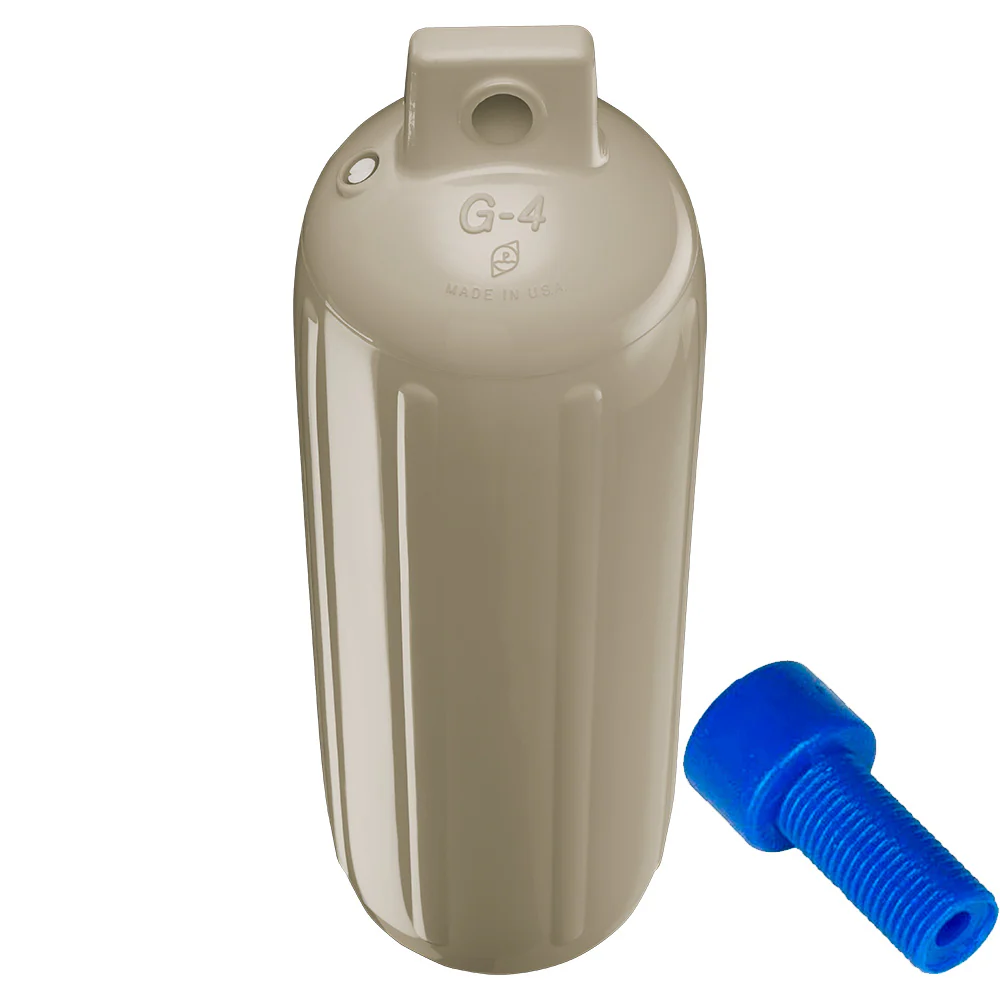 Polyform G-4 Twin Eye Fender 6.5" x 22" - Sand w/Adapter [G-4 SAND W/AIR ADAPTER] - Image 2