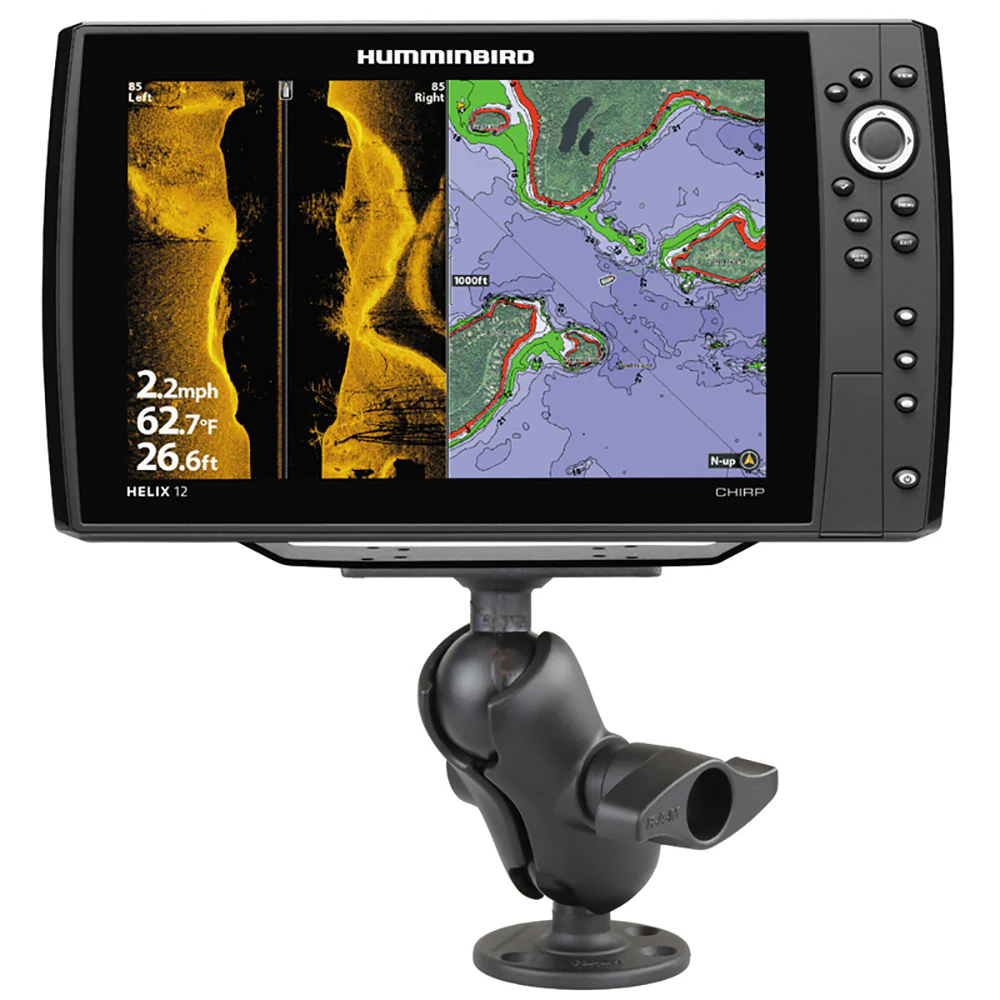 RAM Mount 2.25" Ball Mount w/3.68" Round Base & 2" x 5" Rectangular Base f/Humminbird HELIX 9, 10 & 12 [RAM-D-202-25-C-202U] - Image 2