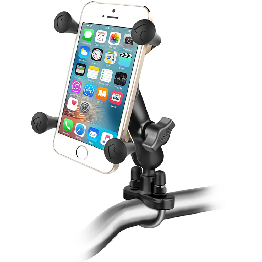 RAM Mount Handlebar Rail Mount w/Zinc Coated U-Bolt Base and Universal X-Grip Cell/iPhone Cradle [RAM-B-149Z-UN7U] - Image 2